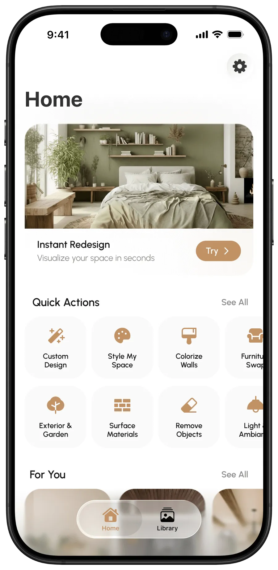Visualize AI App Interface Mockup